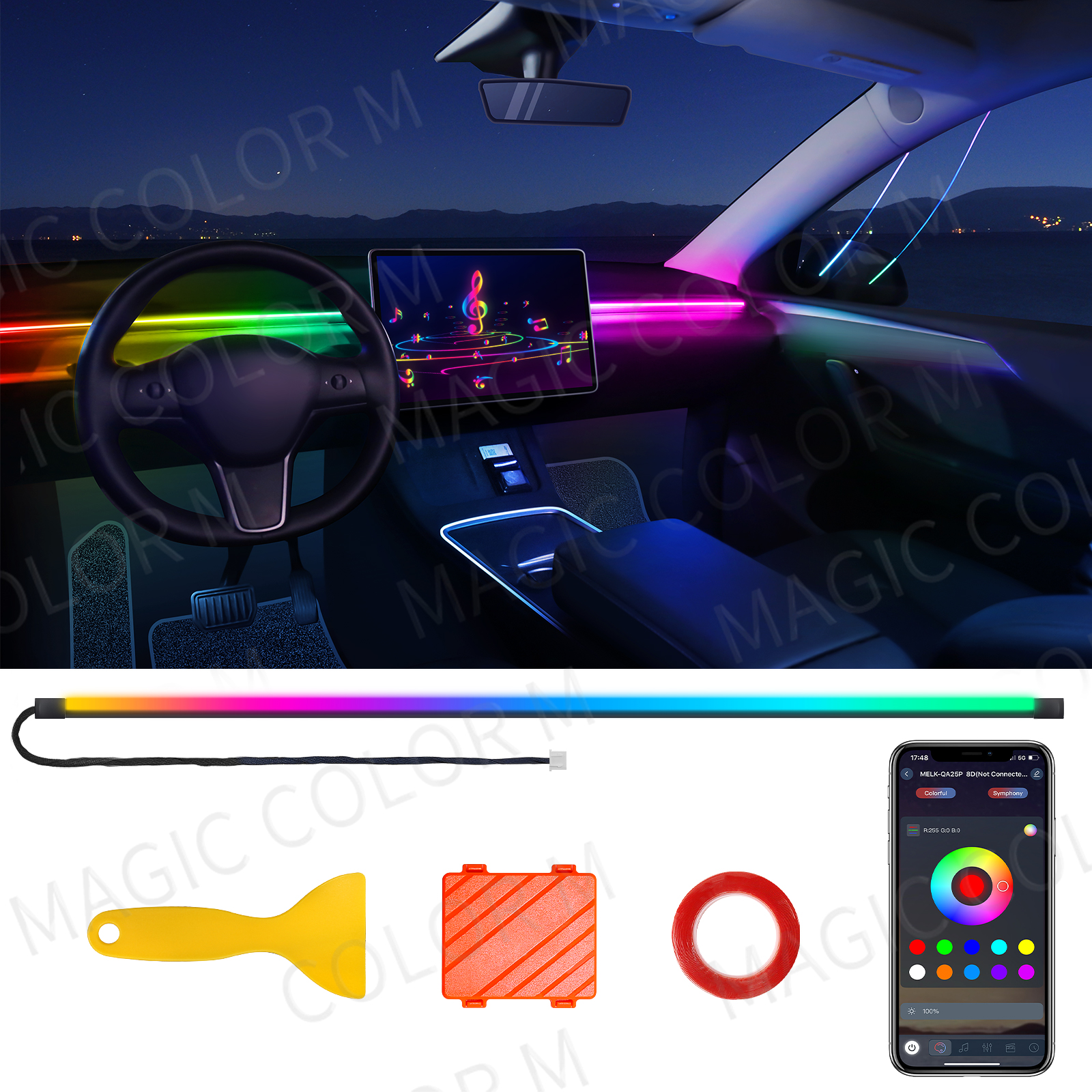 Led Gaming Light Strip - 78inch 200cm 150cm LED Car Ambient