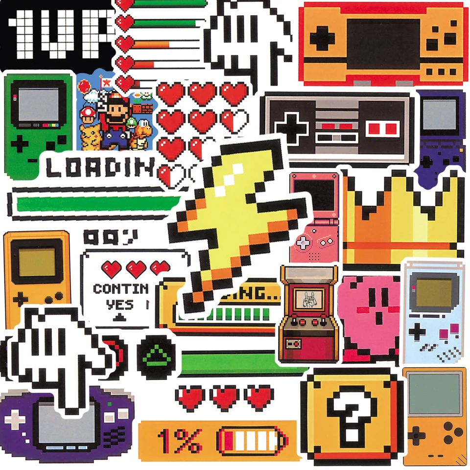 Gaming Consoles - 50PCS Classic Gaming Console Cartoon Stickers