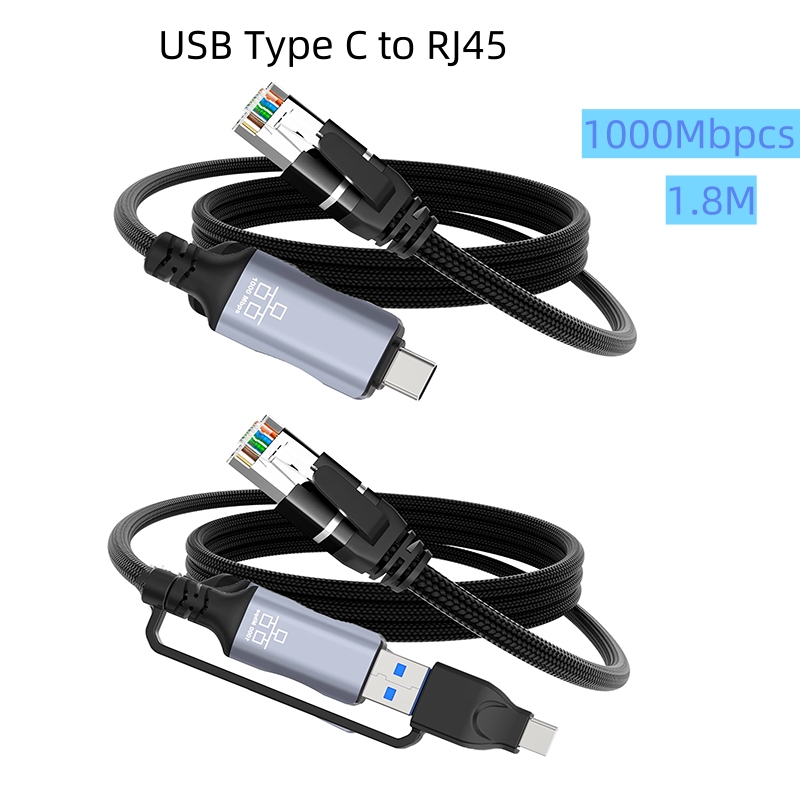 1.8M USB Type-C to RJ45 Ethern – обзор и цена Lan Cable Gaming