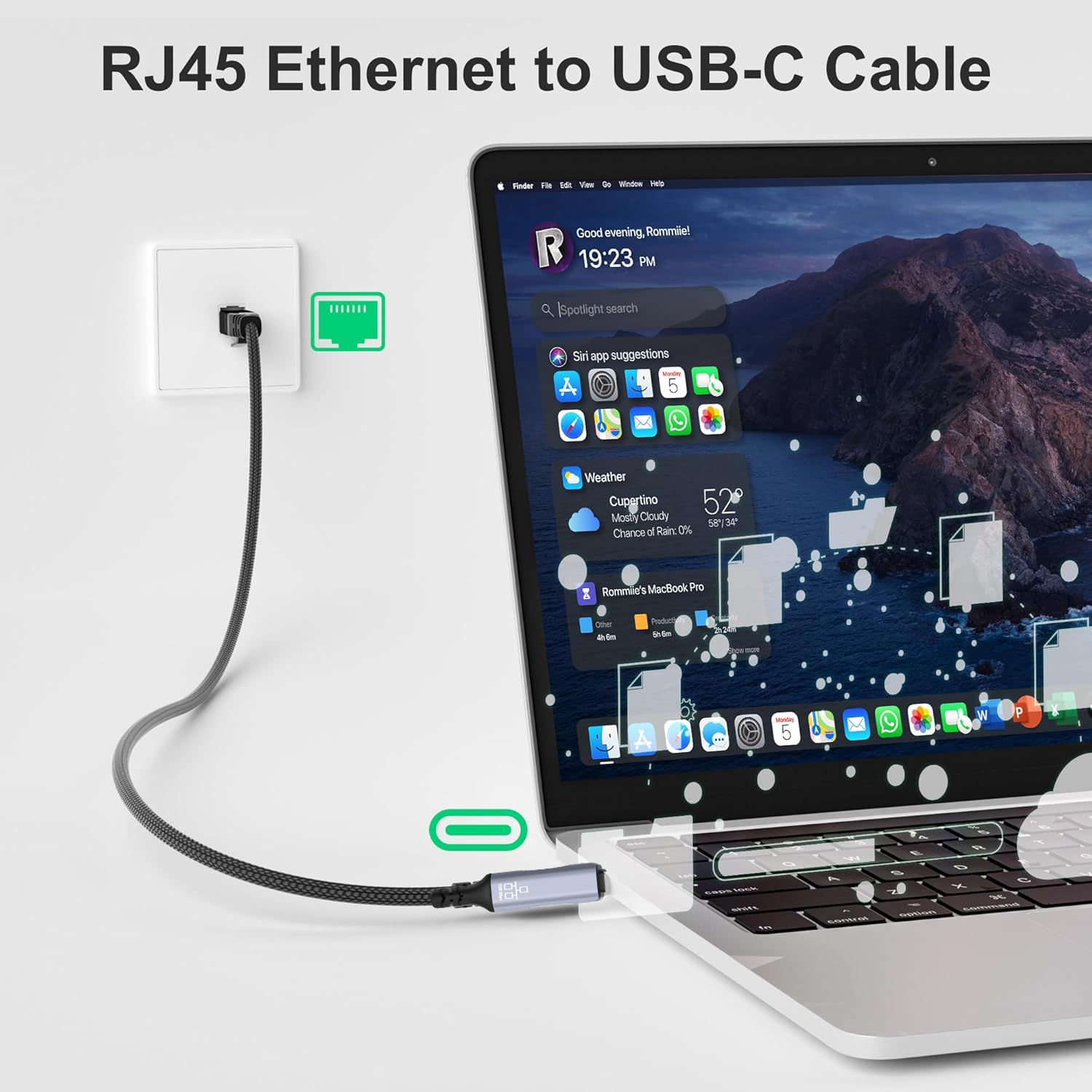 1.8M USB Type-C to RJ45 Ethern – обзор и цена Lan Cable Gaming