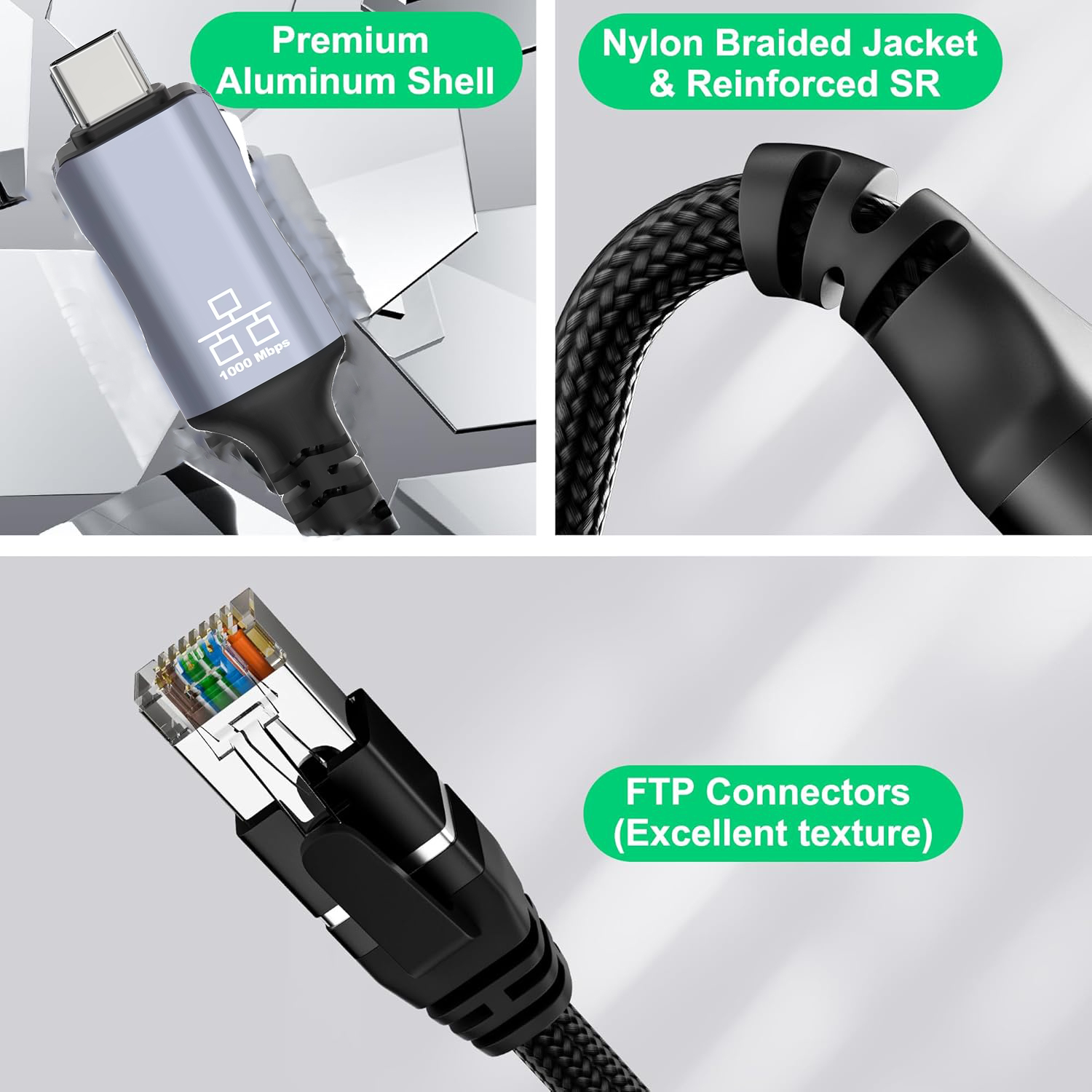 1.8M USB Type-C to RJ45 Ethern – обзор и цена Lan Cable Gaming