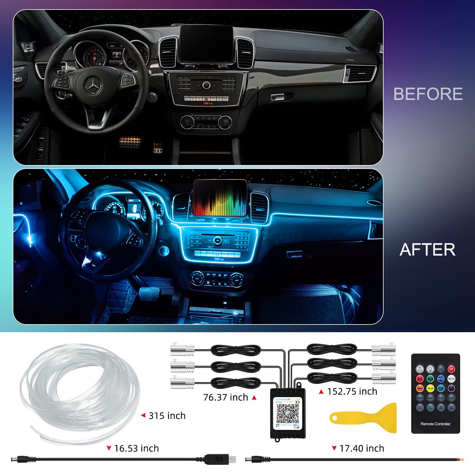 LED Car Interior Ambient Strip – обзор и цена Led Gaming Light Strip