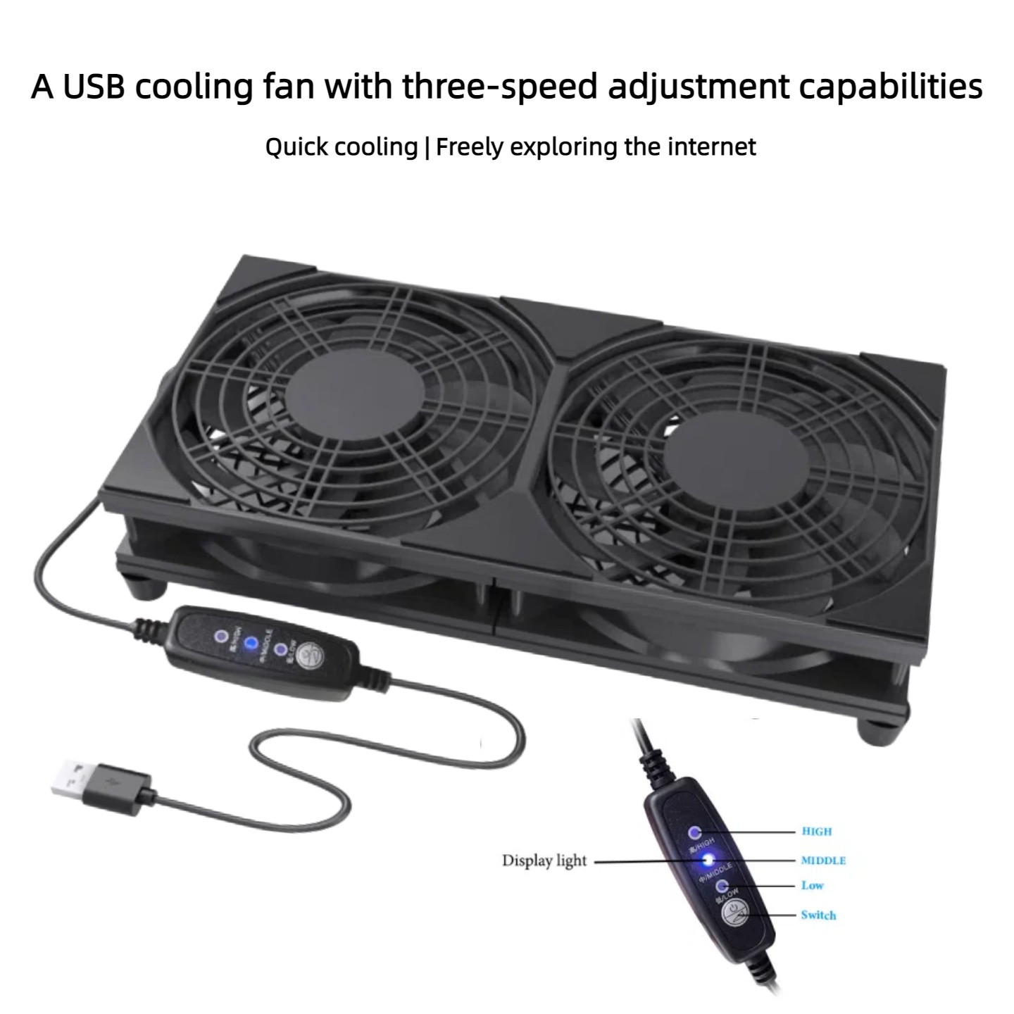 Dual USB Cooling Fan with 3-Sp – обзор и цена Gaming Console And Pc