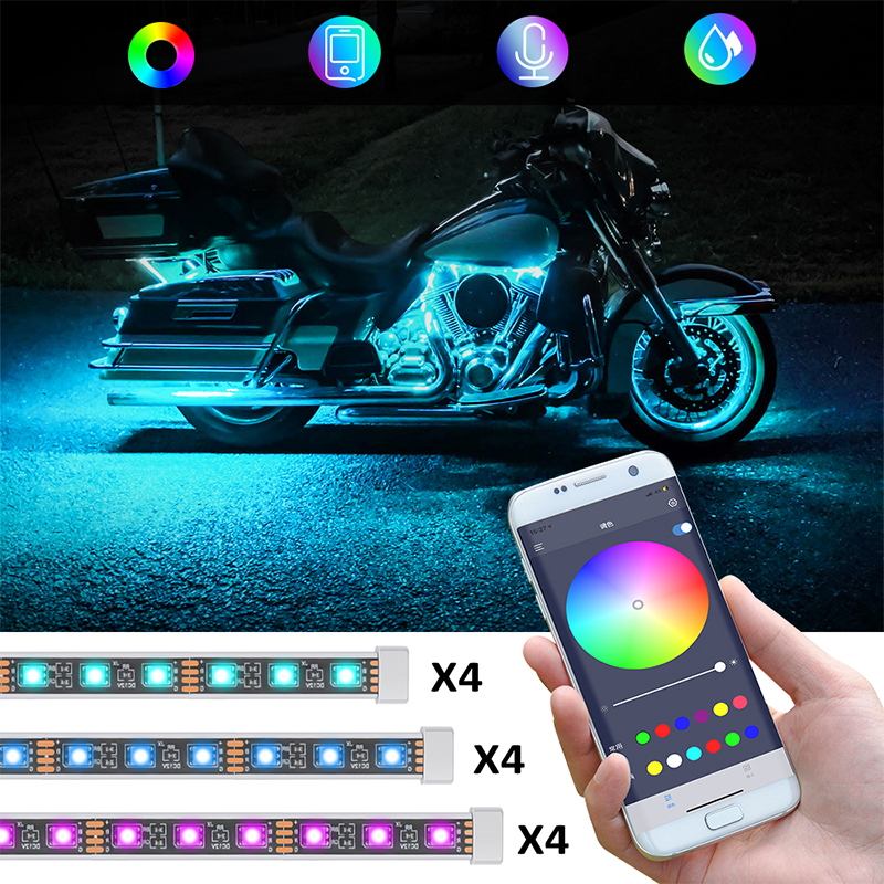 12 PCS Motorcycle LED Light ki – обзор и цена Led Gaming Light Strip
