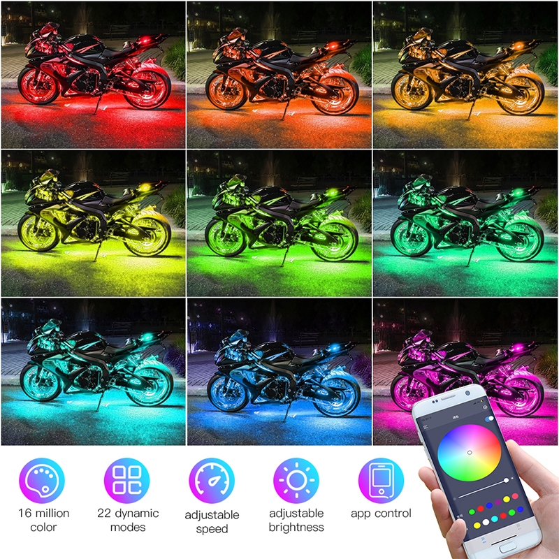12 PCS Motorcycle LED Light ki – обзор и цена Led Gaming Light Strip
