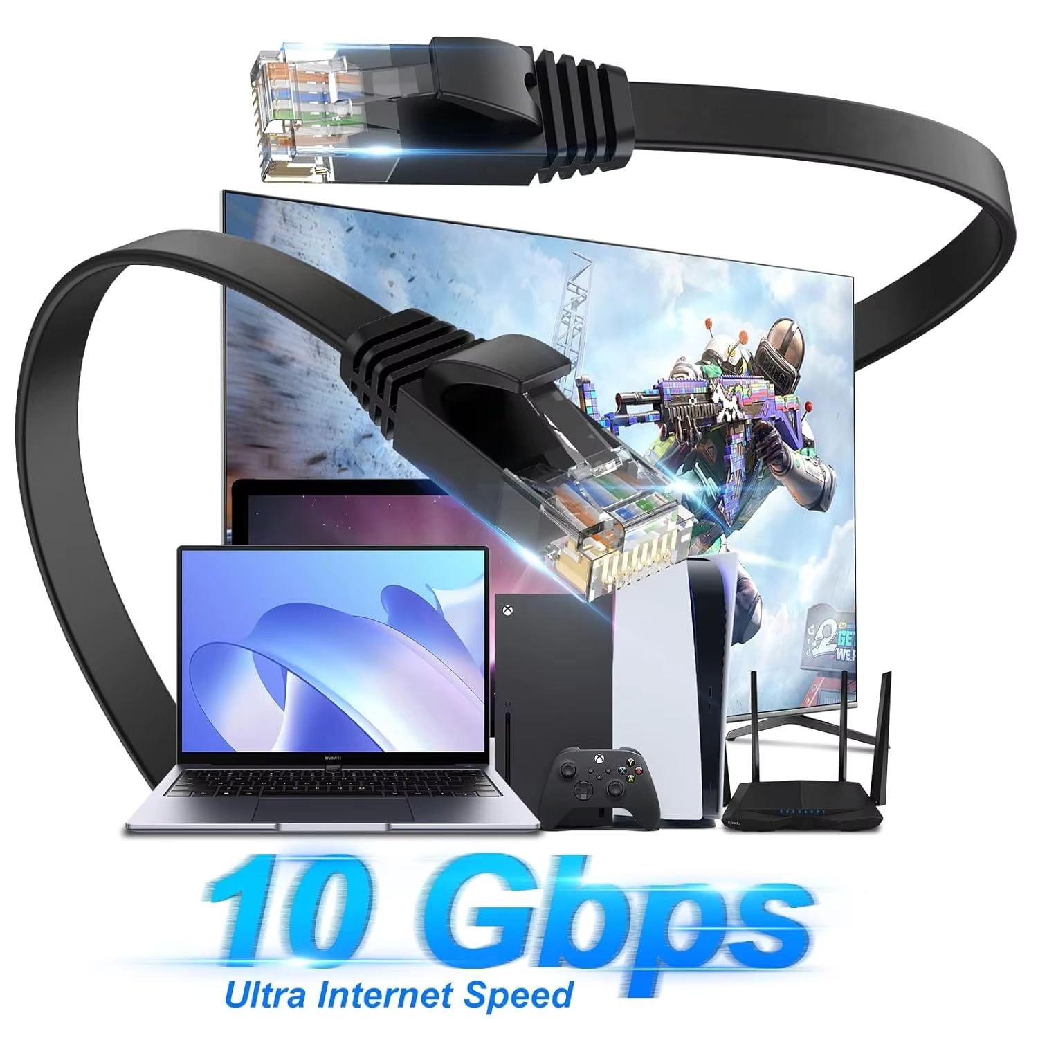 Cat 6 Ethernet Flat Cable, Out – обзор и цена Lan Cable Gaming