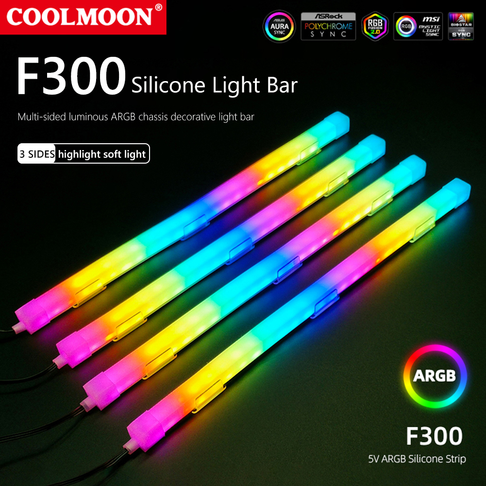 1/2PCS COOLMOON 30cm Aluminum  – обзор и цена Led Gaming Light Strip