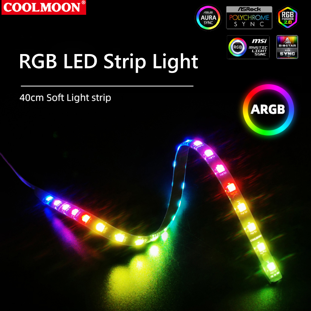 COOLMOON CM-LS40 5V ARGB PC Ca – обзор и цена Led Gaming Light Strip