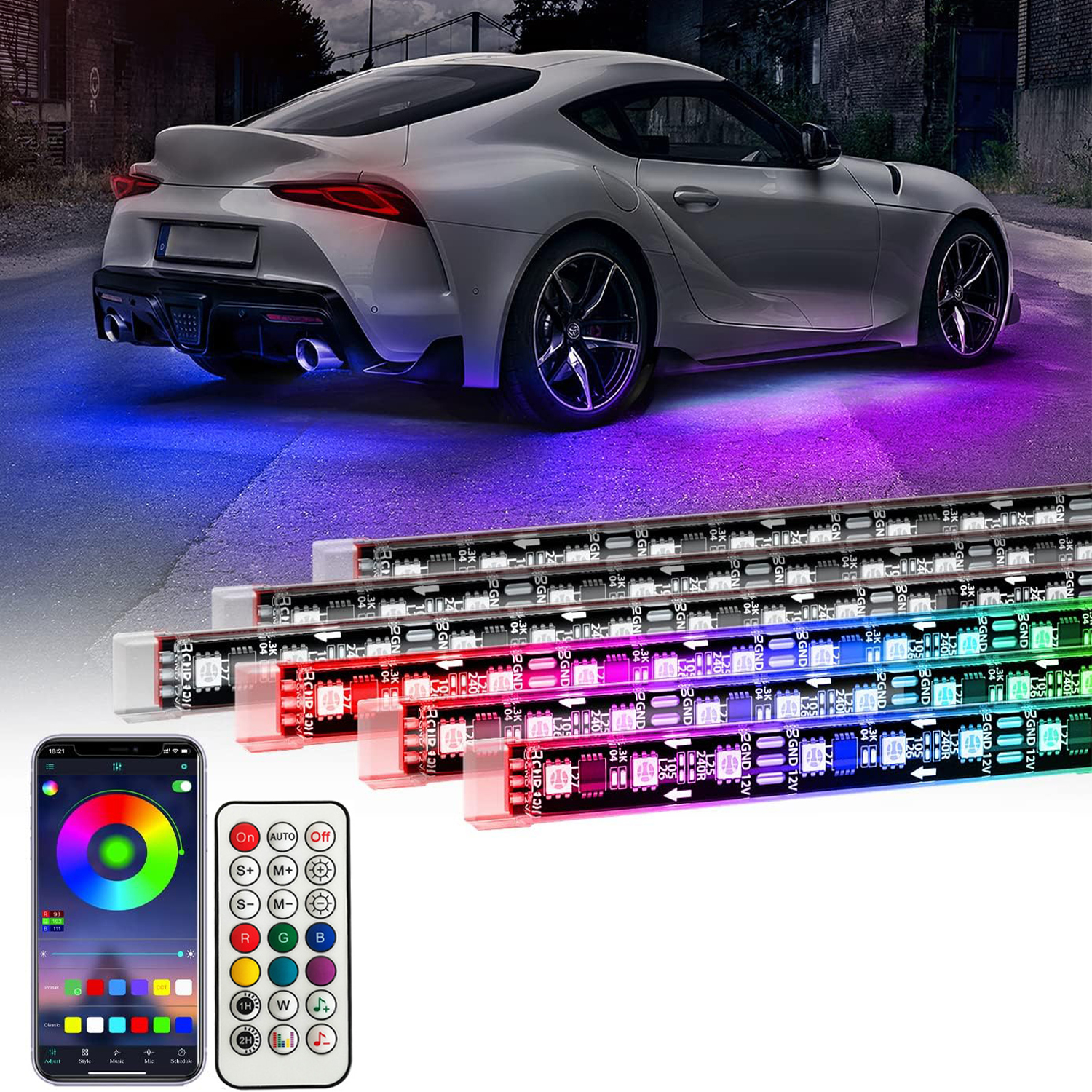 RGB Flexible Car Underglow Lig – обзор и цена Led Gaming Light Strip