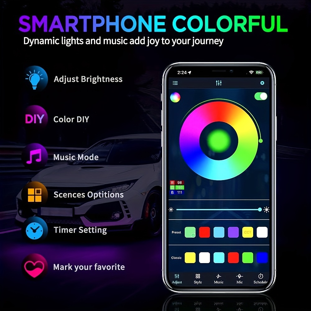 RGB Flexible Car Underglow Lig – обзор и цена Led Gaming Light Strip